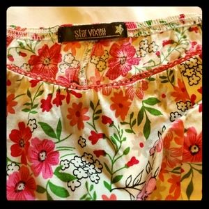 Colorful, floral strapless sundress medium